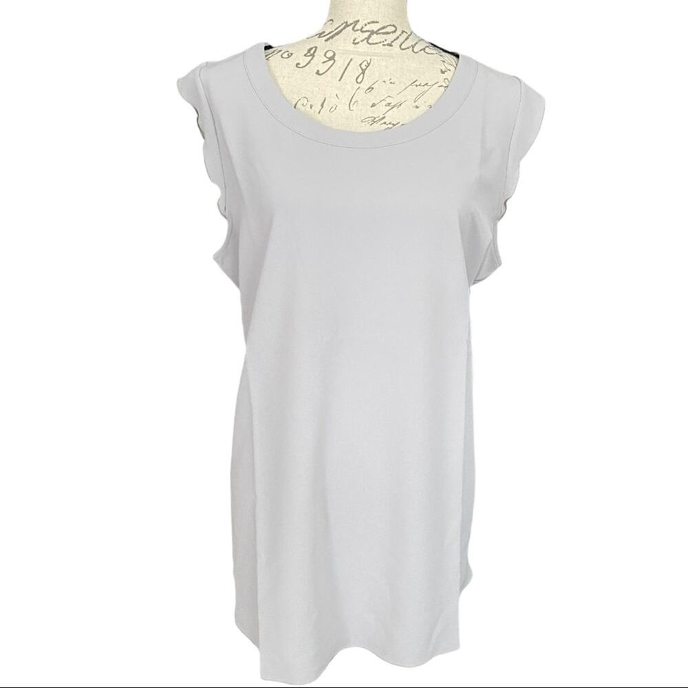 Daily Ritual Gray Short Cap Sleeve Blouse Size 14 NWOT